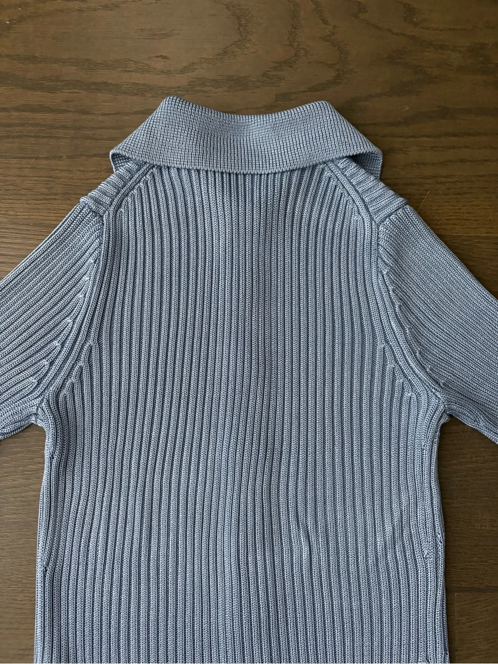 Vince Ribbed Collared Cardigan in Riviera - Picture 5 of 8